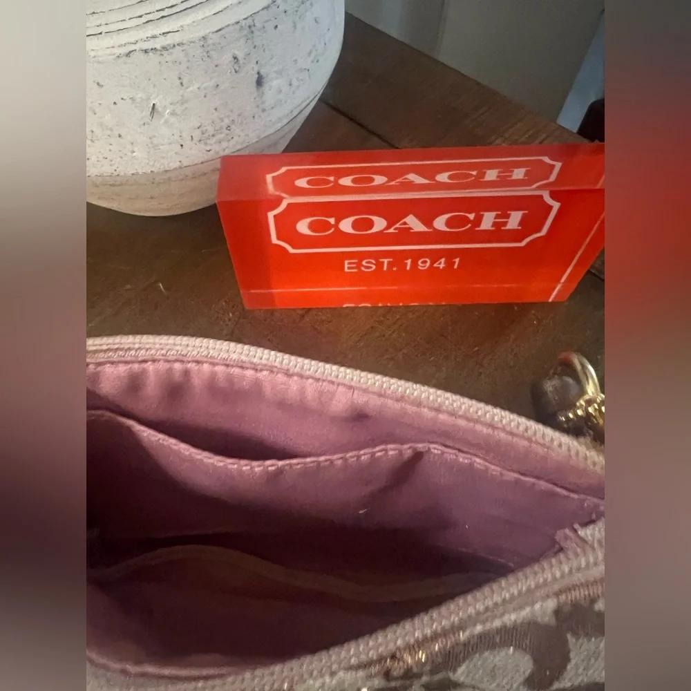 Coach Op Art Metallic Wristlet